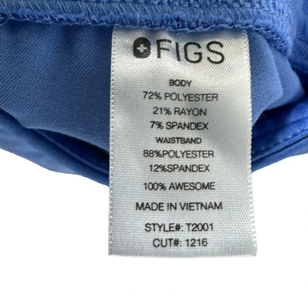 FIGS Men Axim Cargo Pants Sz Medium Blue Drawstring Technical Collection Scrubs